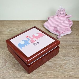 Personalised Elephant Baby Keepsake Box