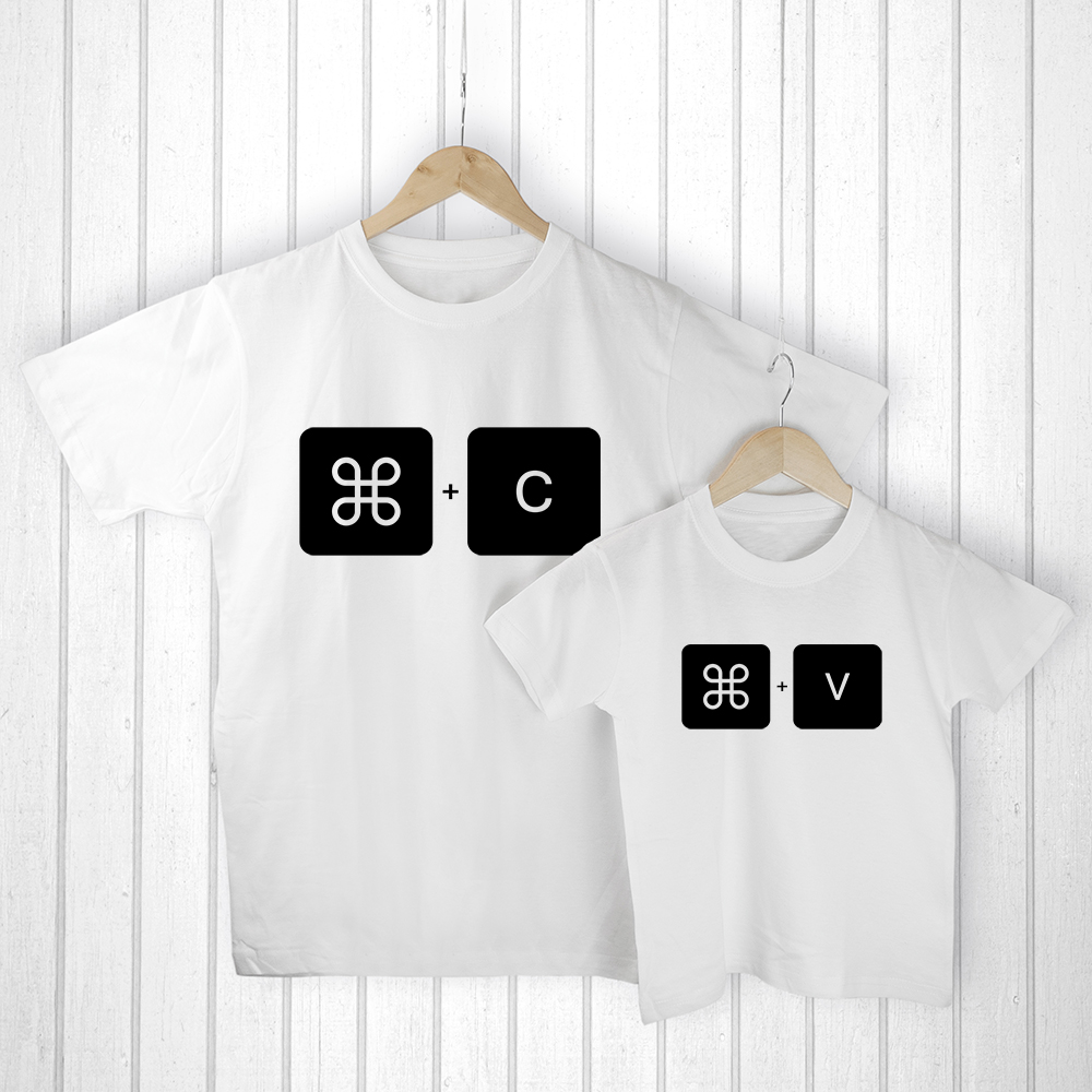 Personalised Daddy and Me Command V White T Shirts