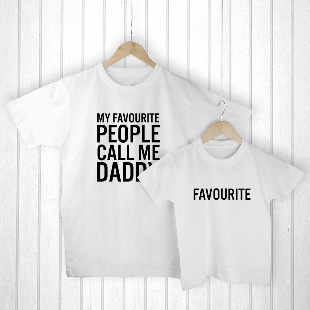 Personalised Daddy And Me Favourite People White T Shirts