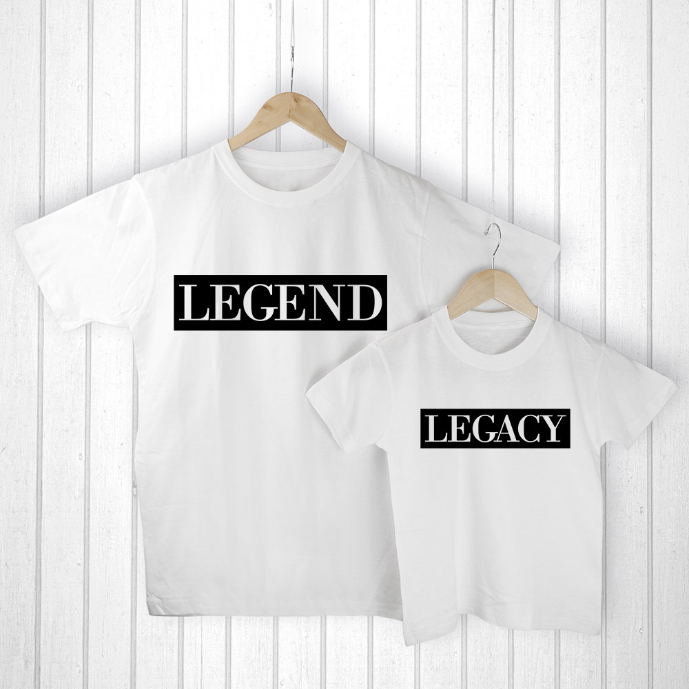 Personalised Daddy and Me Legendary White T Shirts