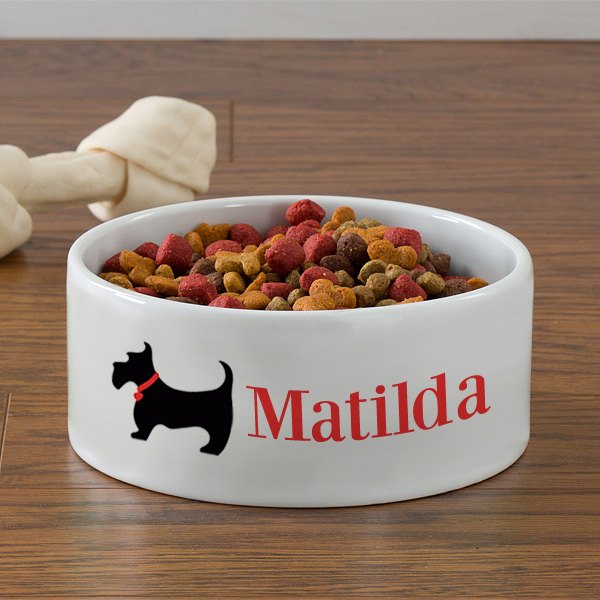 Personalised Scottie Dog Food Bowl